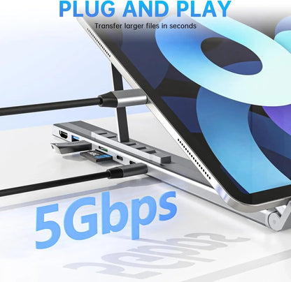 🔥Limited-time discount of 49%🔥8-in-1 USB-C Laptop Stand — with Multifunctional Docking Station💻