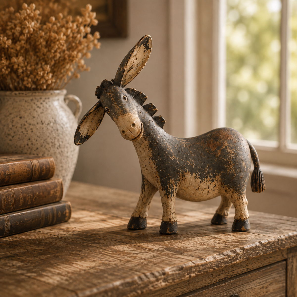🫏 Rustic Donkey Figurine for Farmhouse Decor