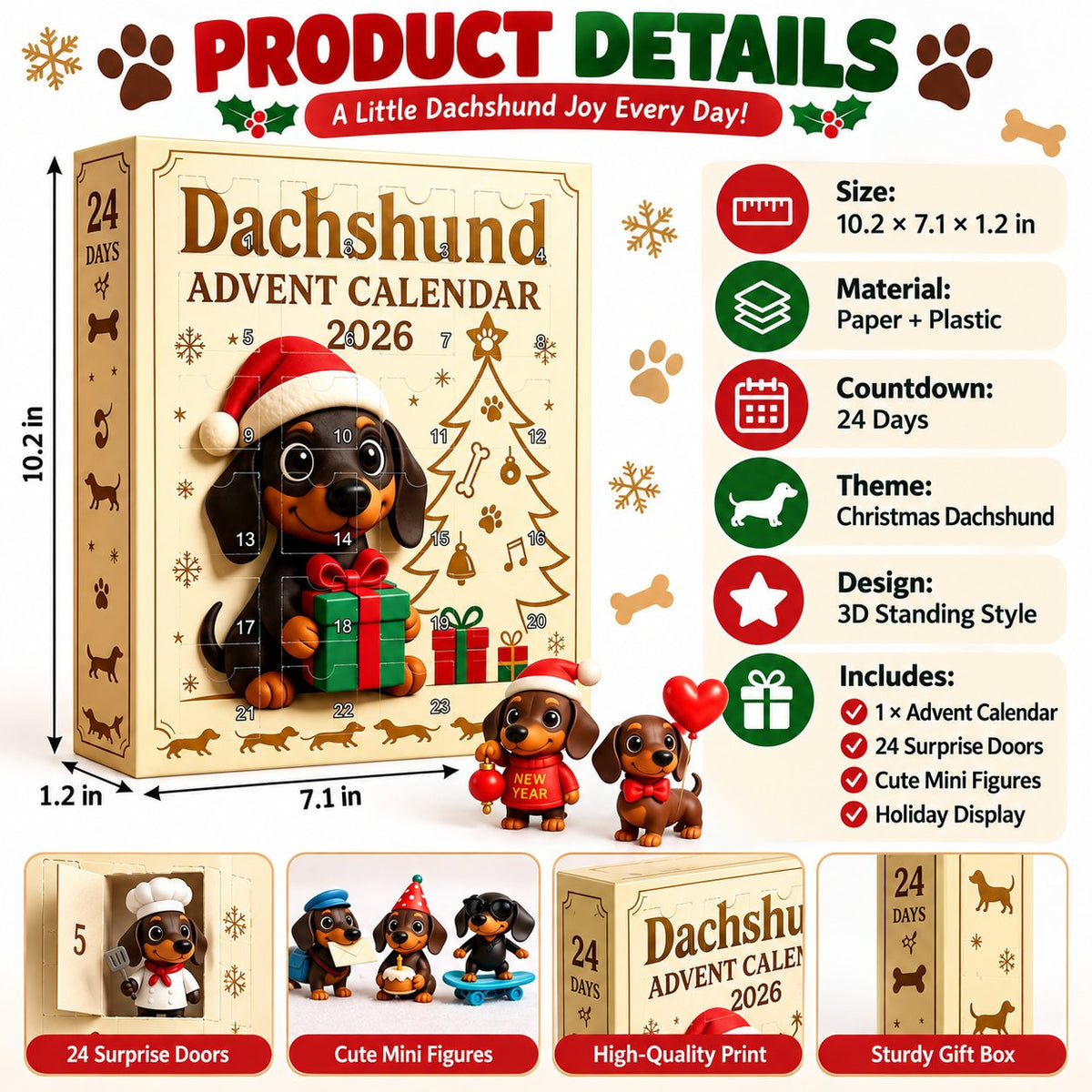 🔥🐶🎄 Dachshund Advent Calendar