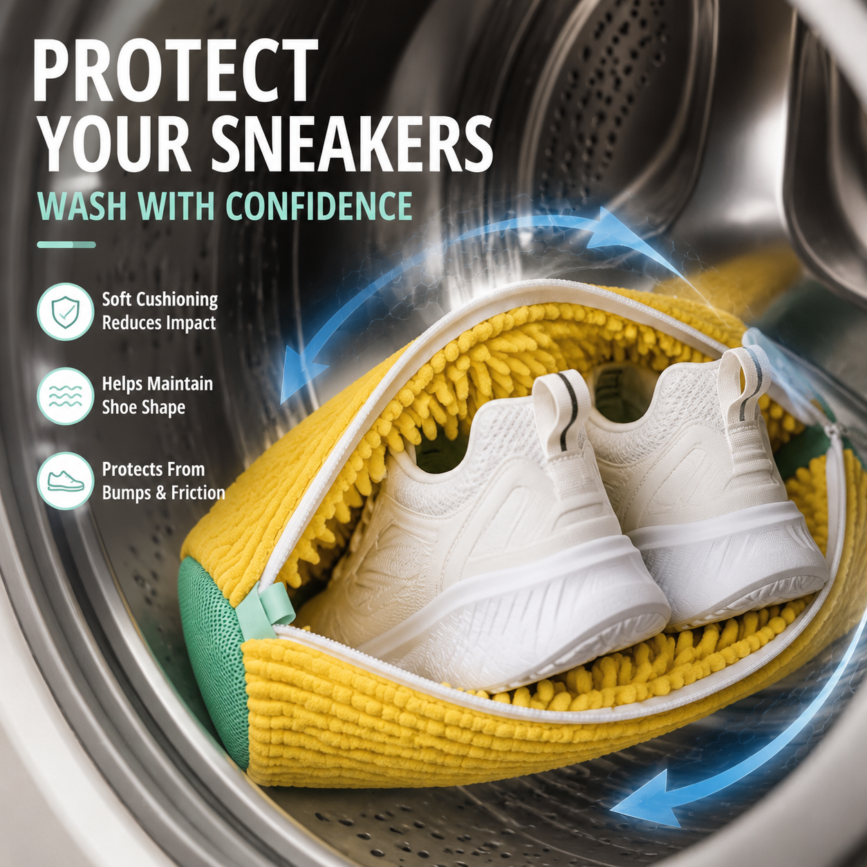 👟 No-Scrub Shoe Washing Bag – Clean & Protect Your Sneakers In The Washing Machine