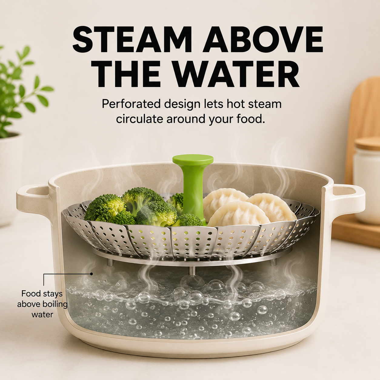 🥕Expandable Steamer Basket – Turn Any Pot Into a Steamer
