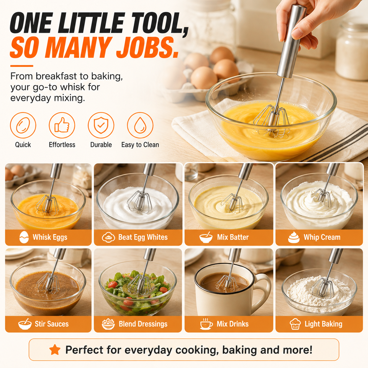 ⚡2-Pack Hand-Push Rotary Whisk – Press, Spin & Mix with Ease