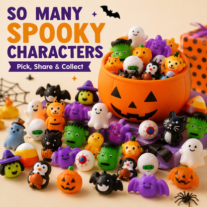🎃 100PCS Halloween Mochi Squishy Toys – Cute Sensory Party Favors & Goodie Bag Fillers