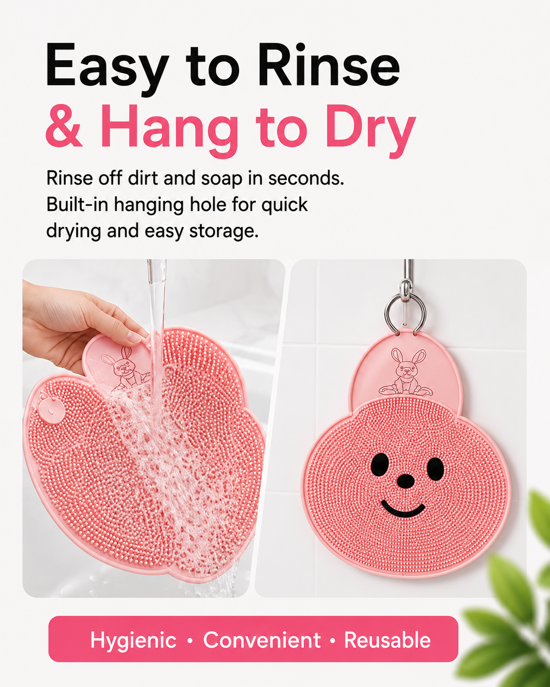 Hands-Free Foot Scrubber Bath Mat | Shower Foot Cleaning Mat