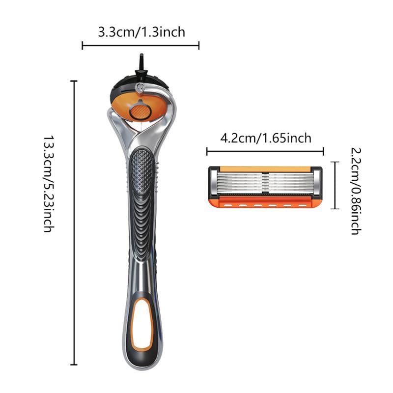🔥12-48 Piece Men's Razor Blade Replacement Set with Free Handle - Ultra Sharp Stainless Steel Blades for Smooth Shaving