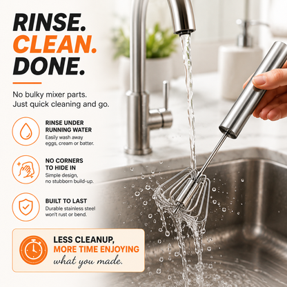 ⚡2-Pack Hand-Push Rotary Whisk – Press, Spin & Mix with Ease