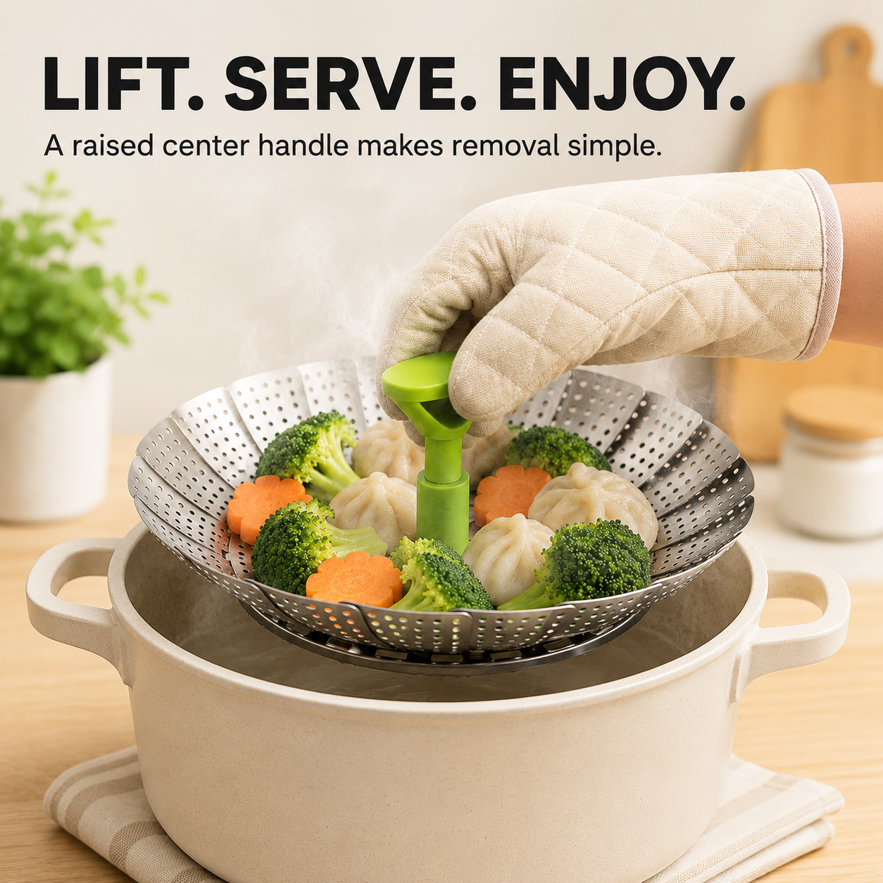 🥕Expandable Steamer Basket – Turn Any Pot Into a Steamer