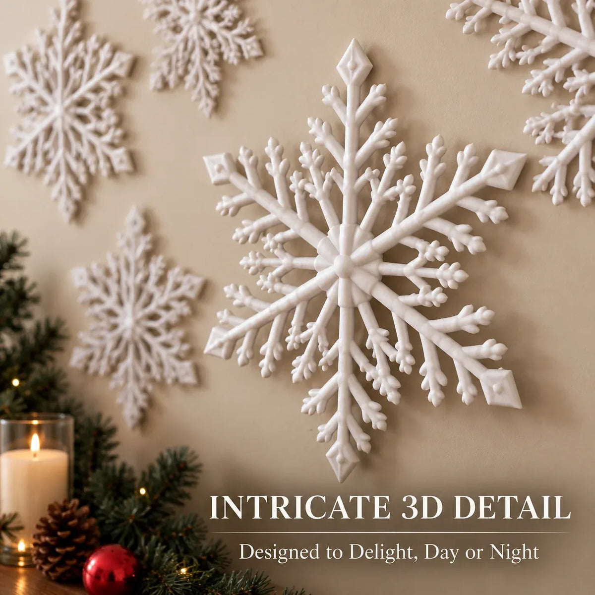 ⏳ Last Day 49% OFF – ❄️❄️ LED Snowflake Wall Lights | 3D Christmas Snowflake Décor with Blue & White Glow, Remote Control & Magical Indoor Holiday Atmosphere ✨