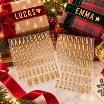 🎁✨ Personalized Gold Alphabet Stickers – Make Every Gift Extra Special!