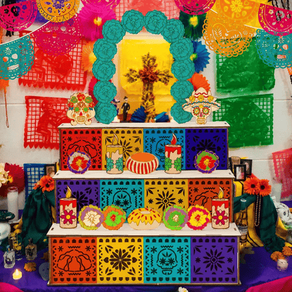 🎃Day of the Dead Wooden Altar Display Set | 💕Death is not the end of life, forgetting is