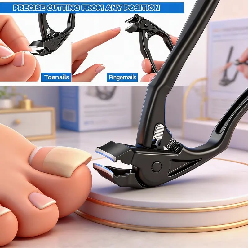 Black Curved Nail Clipper✂️  – Ergonomic & Easy for Seniors 🖤