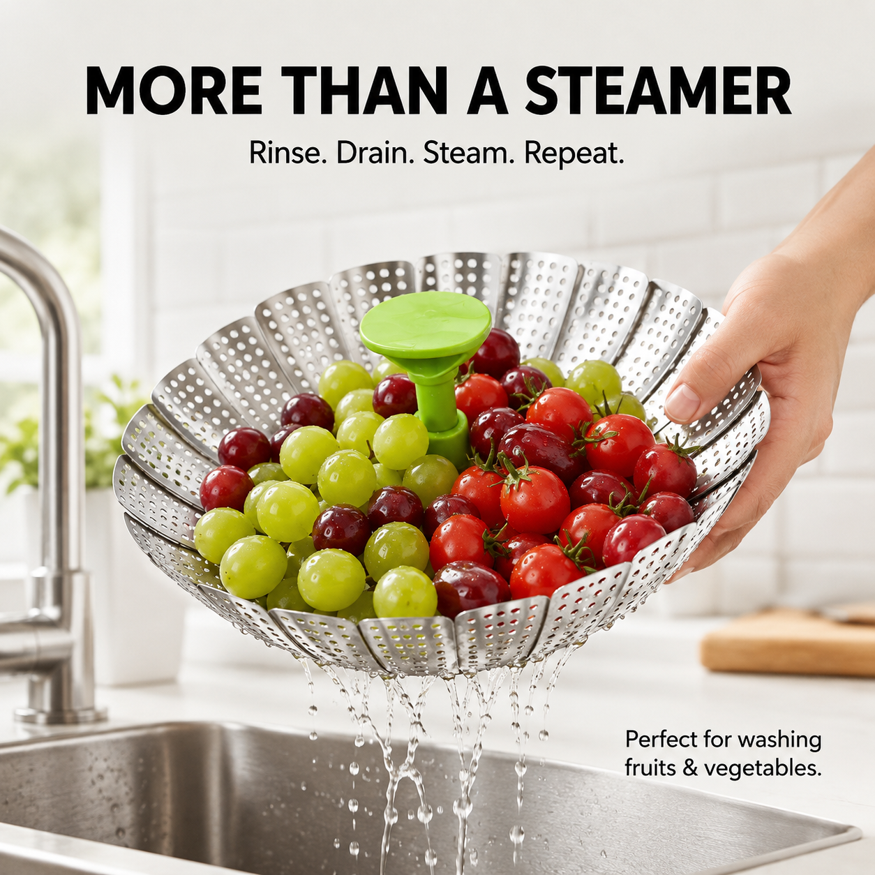 🥕Expandable Steamer Basket – Turn Any Pot Into a Steamer