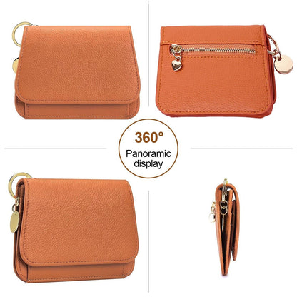 ⚡RFID Short Wallets for Women – Fashionable Card Holder with Key Ring & Coin Purse