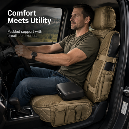Rugged Truck Seat Cover -Tactical Storage, Seat Protection & All-Day Comfort