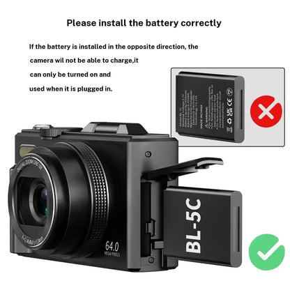 WIKICO 4K Digital Camera for Photography & Content Creators - 64MP📸