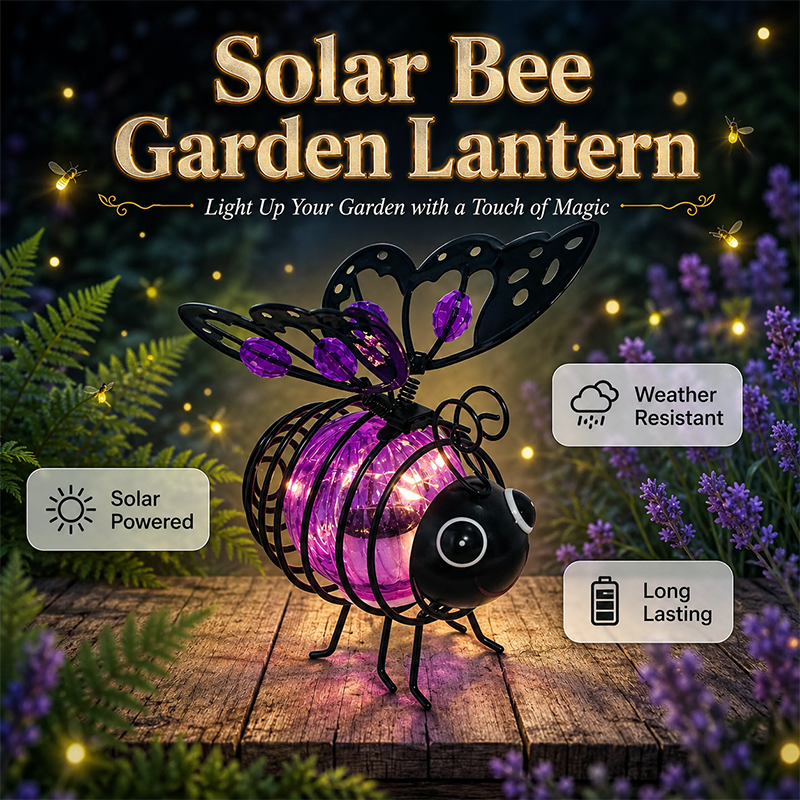 🌙 50% OFF – Solar Bee Light, Warm Amber Glow, Flicker-Free, Indoor/Outdoor
