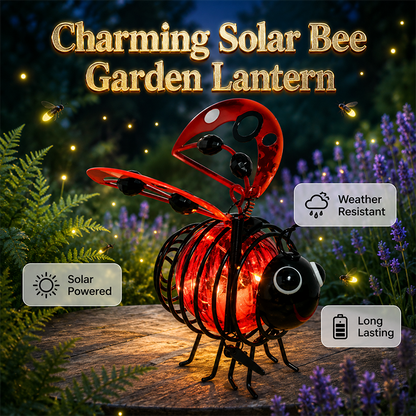 🌙 50% OFF – Solar Bee Light, Warm Amber Glow, Flicker-Free, Indoor/Outdoor