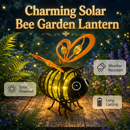🌙 50% OFF – Solar Bee Light, Warm Amber Glow, Flicker-Free, Indoor/Outdoor