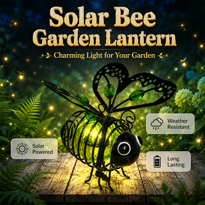 🌙 50% OFF – Solar Bee Light, Warm Amber Glow, Flicker-Free, Indoor/Outdoor