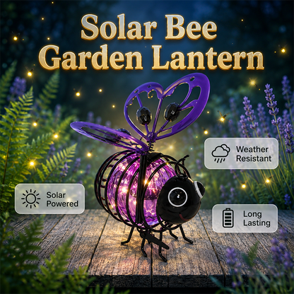 🌙 50% OFF – Solar Bee Light, Warm Amber Glow, Flicker-Free, Indoor/Outdoor