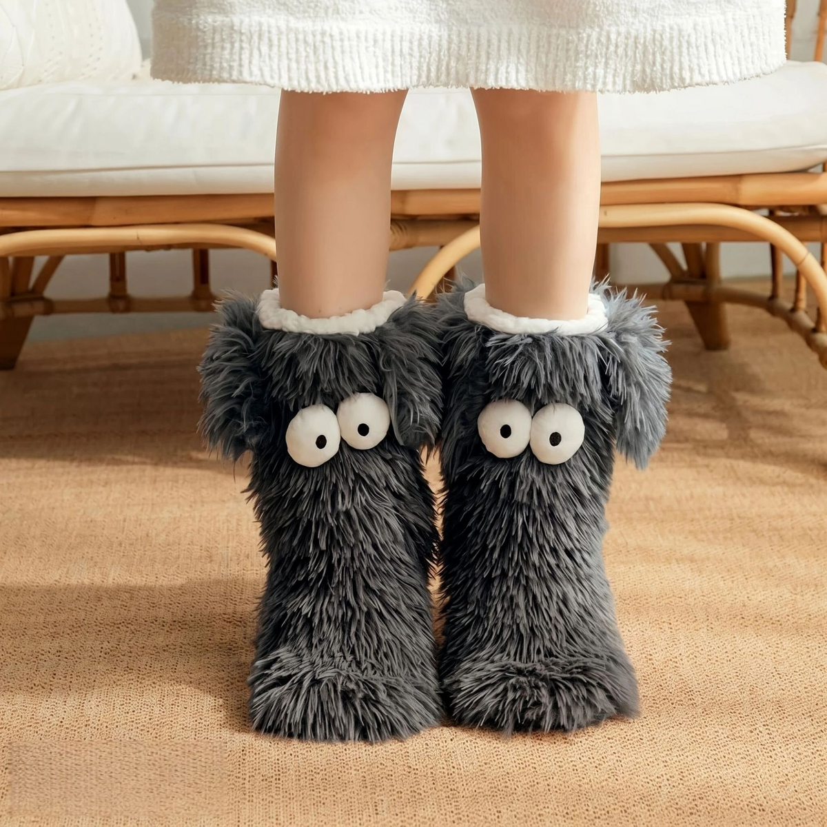 💥Plus Size Fluffy Monster Indoor Slipper Socks💥