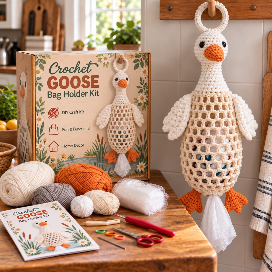 🧶Crochet Animal Bag Holder DIY Kit – Cute & Functional Hanging Storage Craft Kit🔥