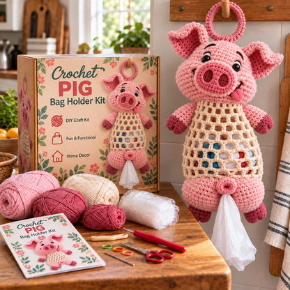 🧶Crochet Animal Bag Holder DIY Kit – Cute & Functional Hanging Storage Craft Kit🔥