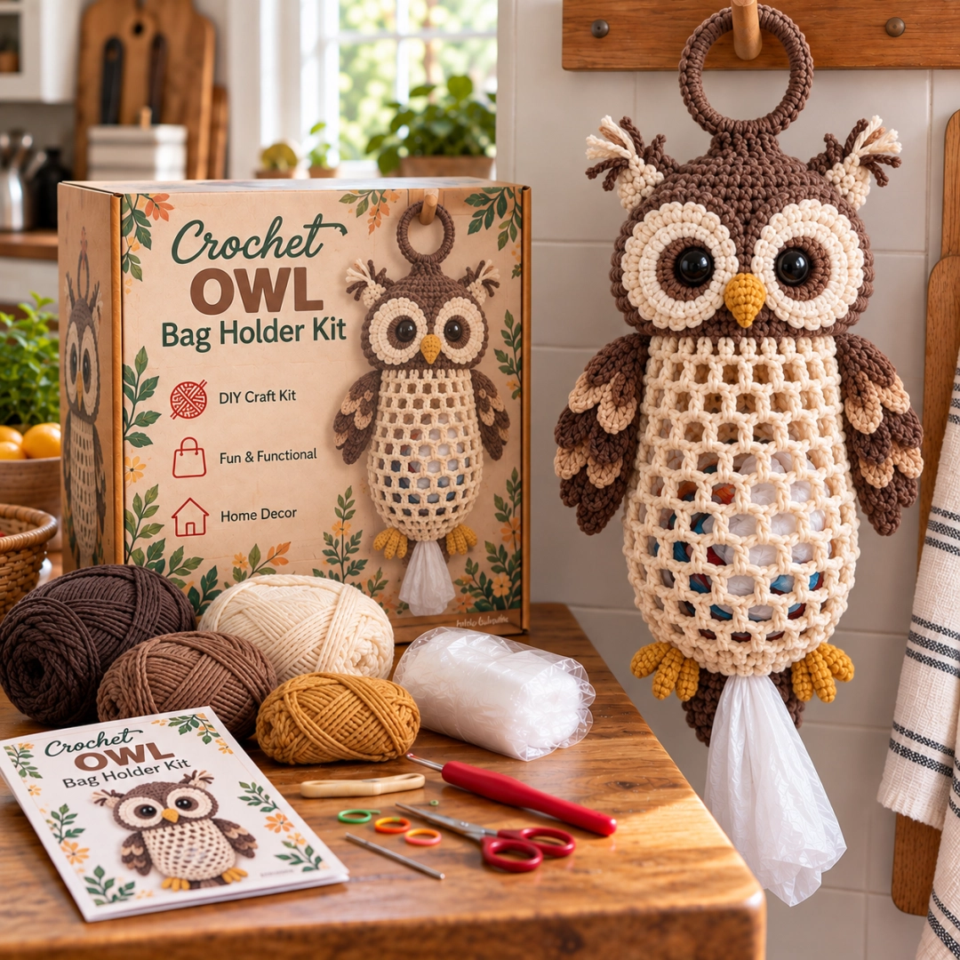 🧶Crochet Animal Bag Holder DIY Kit – Cute & Functional Hanging Storage Craft Kit🔥