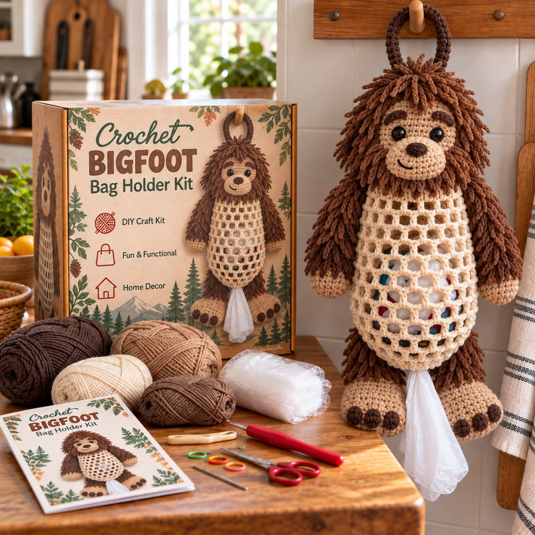 🧶Crochet Animal Bag Holder DIY Kit – Cute & Functional Hanging Storage Craft Kit🔥