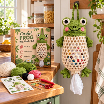 🧶Crochet Animal Bag Holder DIY Kit – Cute & Functional Hanging Storage Craft Kit🔥