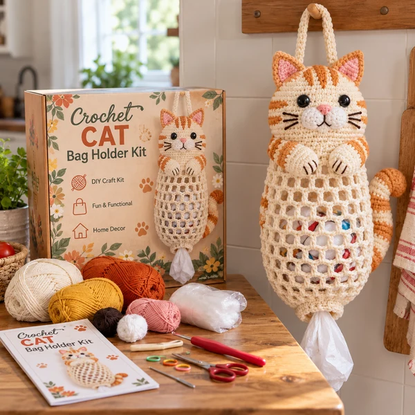 🧶Crochet Animal Bag Holder DIY Kit – Cute & Functional Hanging Storage Craft Kit🔥