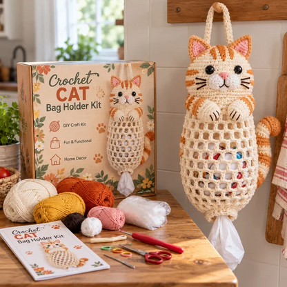 🧶Crochet Animal Bag Holder DIY Kit – Cute & Functional Hanging Storage Craft Kit🔥