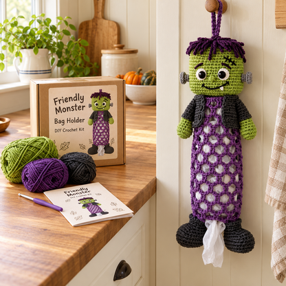 🧶Crochet Animal Bag Holder DIY Kit – Cute & Functional Hanging Storage Craft Kit🔥