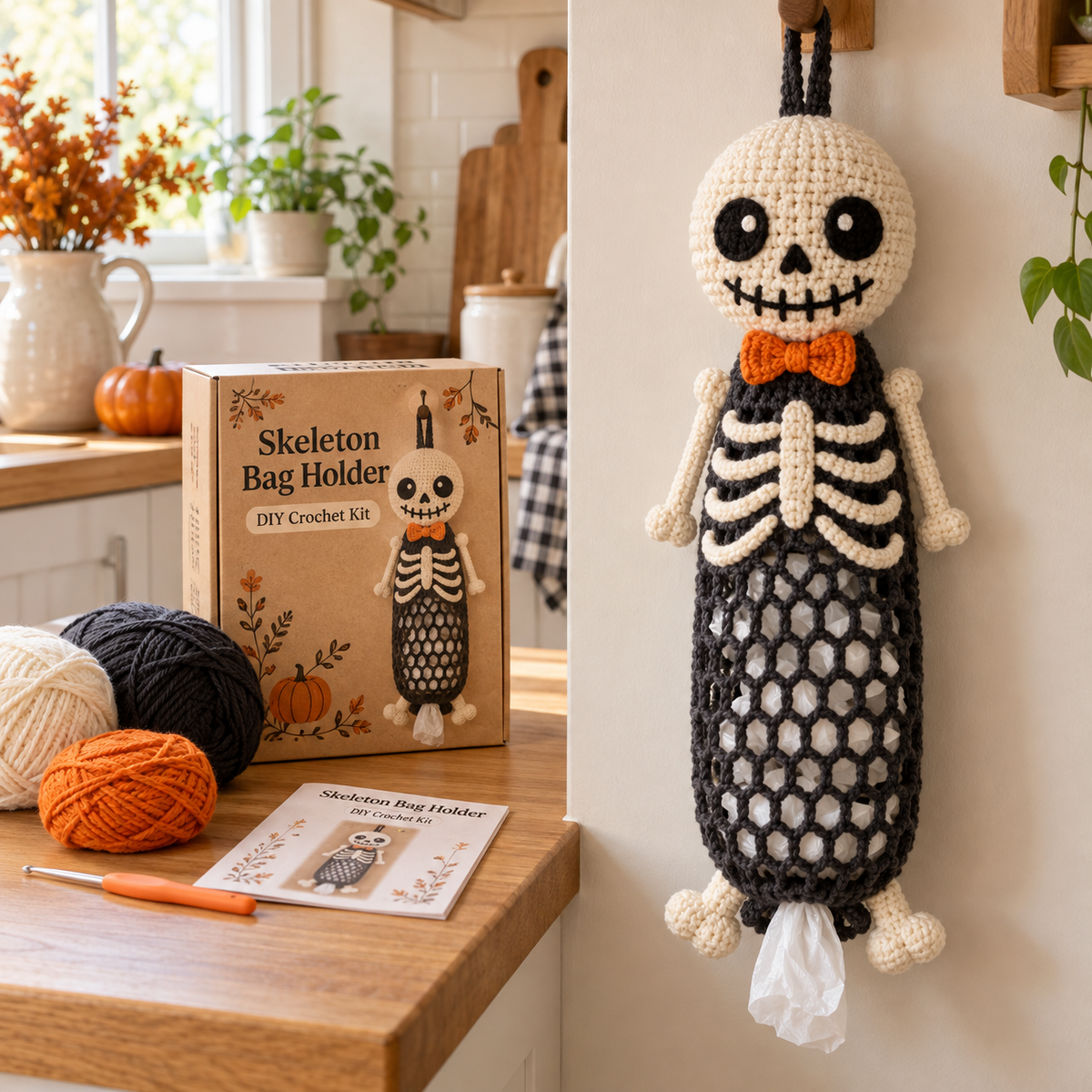 🧶Crochet Animal Bag Holder DIY Kit – Cute & Functional Hanging Storage Craft Kit🔥