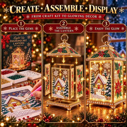 🎄✨ DIY Christmas Diamond Art Lantern – Create Your Own Sparkling Holiday Magic! 🏮💎