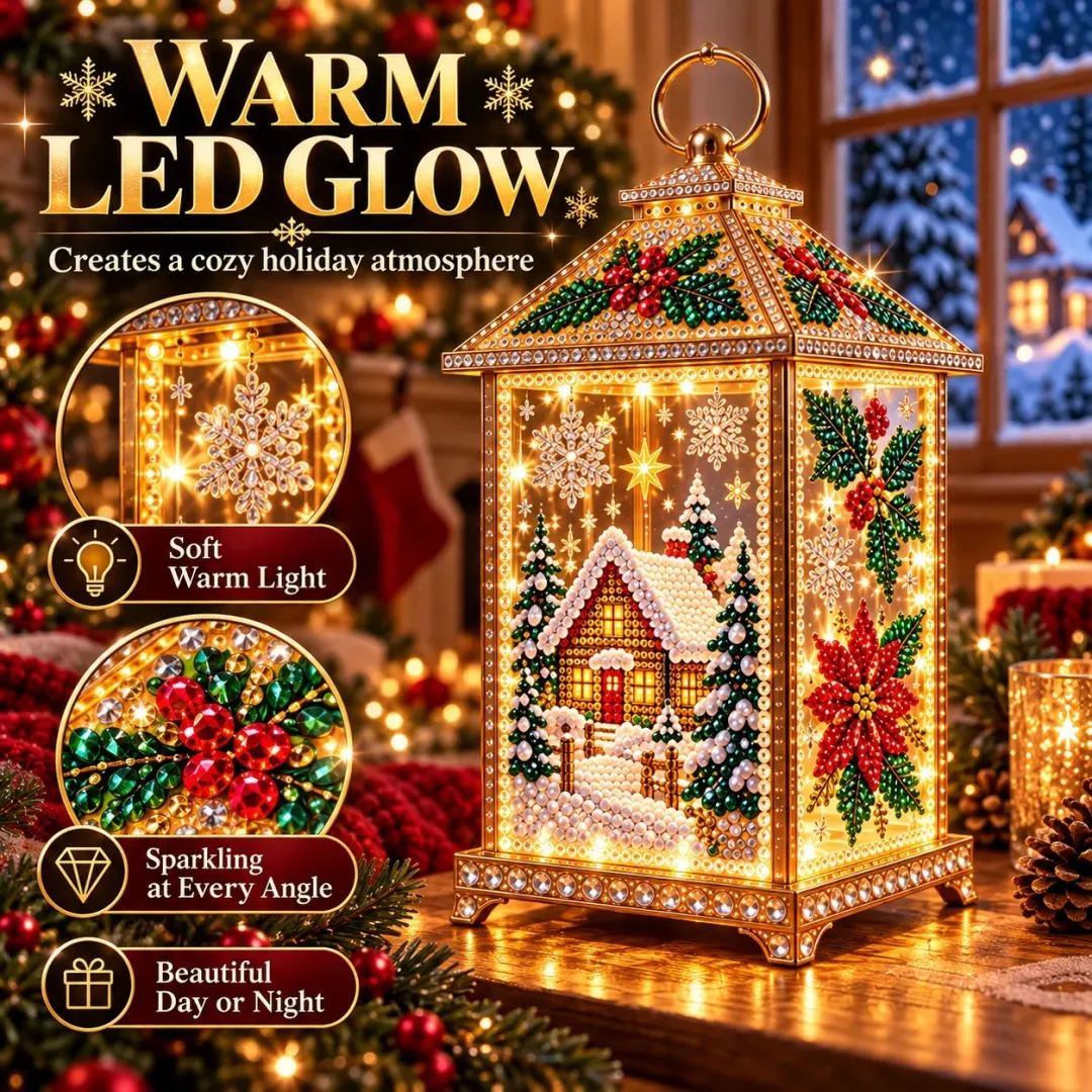 🎄✨ DIY Christmas Diamond Art Lantern – Create Your Own Sparkling Holiday Magic! 🏮💎