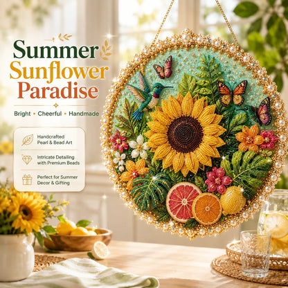 🌸 Four Seasons Pearl Art Wreath Kit – DIY Holiday Decor