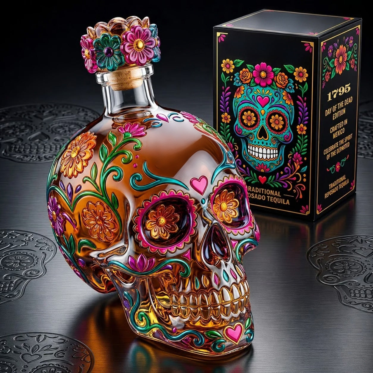 💯Day of the Dead Limited Edition Tequila Bottle HOT SALE