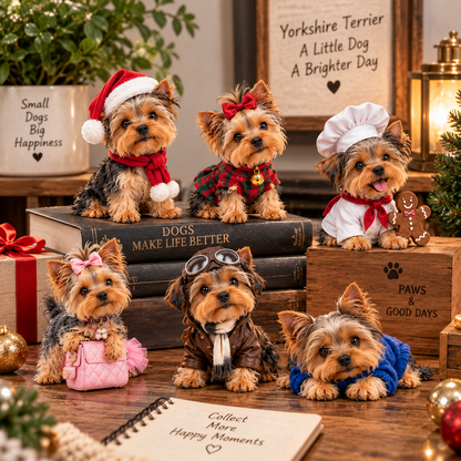 ❤️24 Days of Yorkshire Terrier – 24 Unique Yorkie Figurines | Christmas Collectible Gift Set❤️