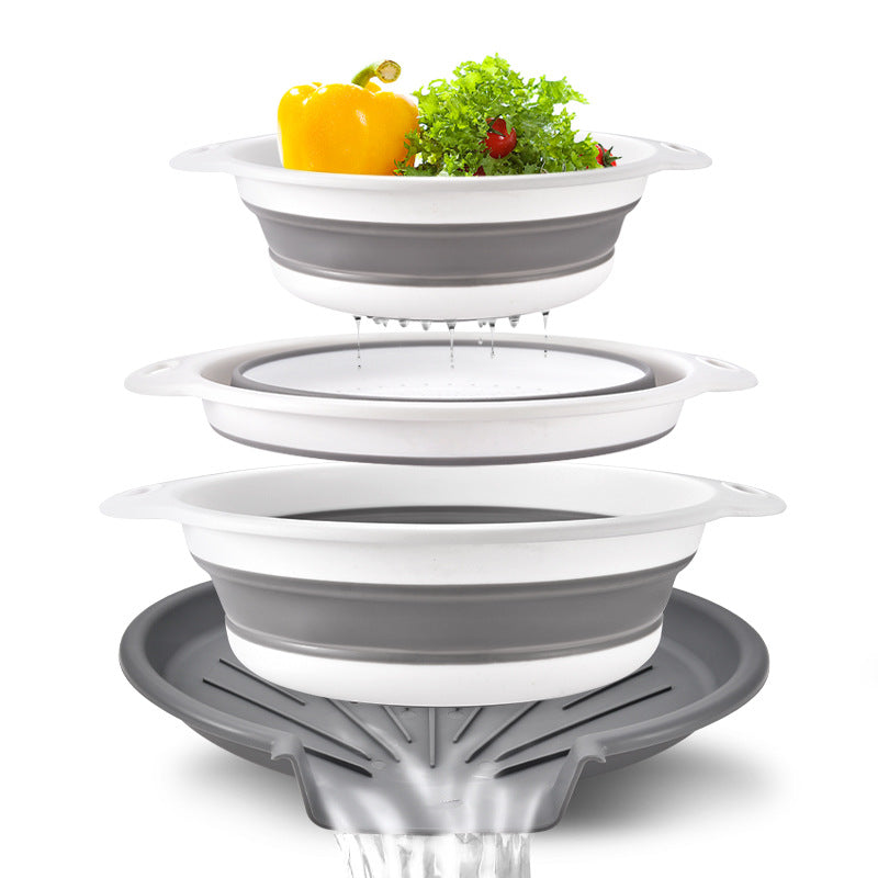 🔥3-Piece Collapsible Colander Set with Self-Draining Base🔥