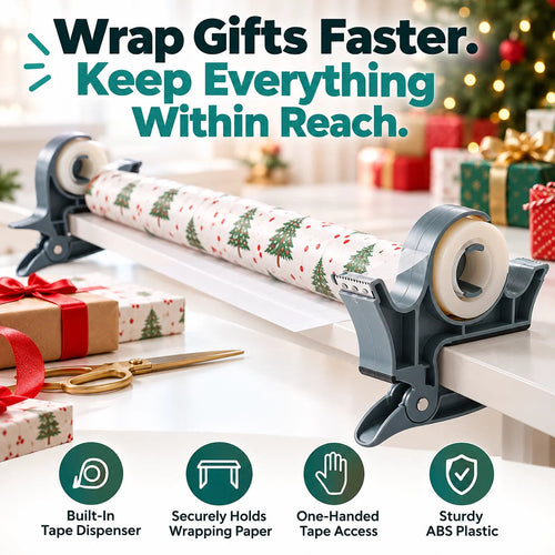 🎁2-Pack Gift Wrapping Paper Clips With Tape Dispensers