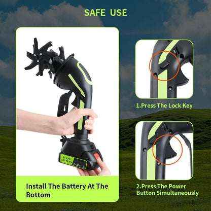 Livelydayin™ Multifunctional 2-in-1 Cordless Tiller & Cultivator with Telescopic Pole