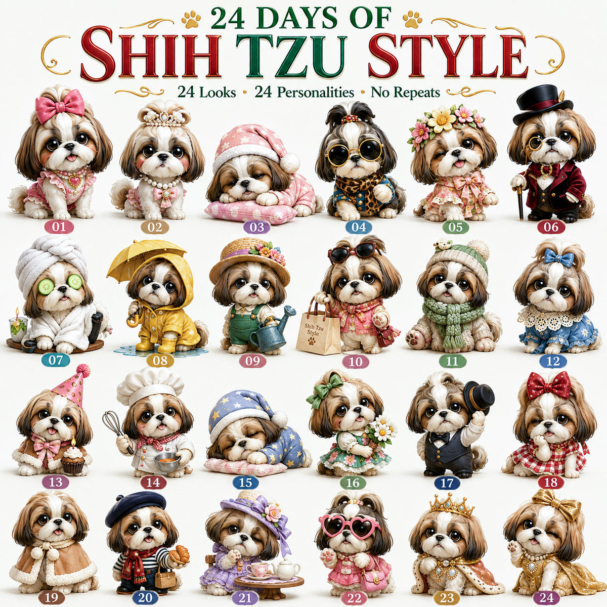 🎄 50% OFF! 24 Days of Shih Tzu Magic – A Cute Surprise Every Day 🐶✨