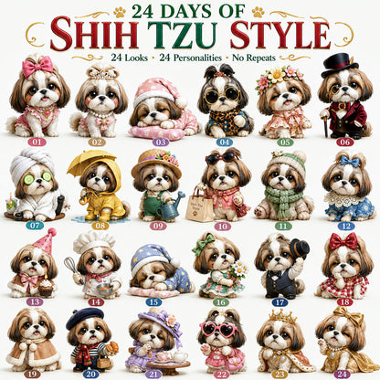 🎄 50% OFF! 24 Days of Shih Tzu Magic – A Cute Surprise Every Day 🐶✨