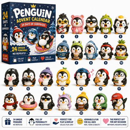 🐧 24 Days of Penguin Surprises Advent Calendar – 24 Unique Penguins, 3 Fun Editions