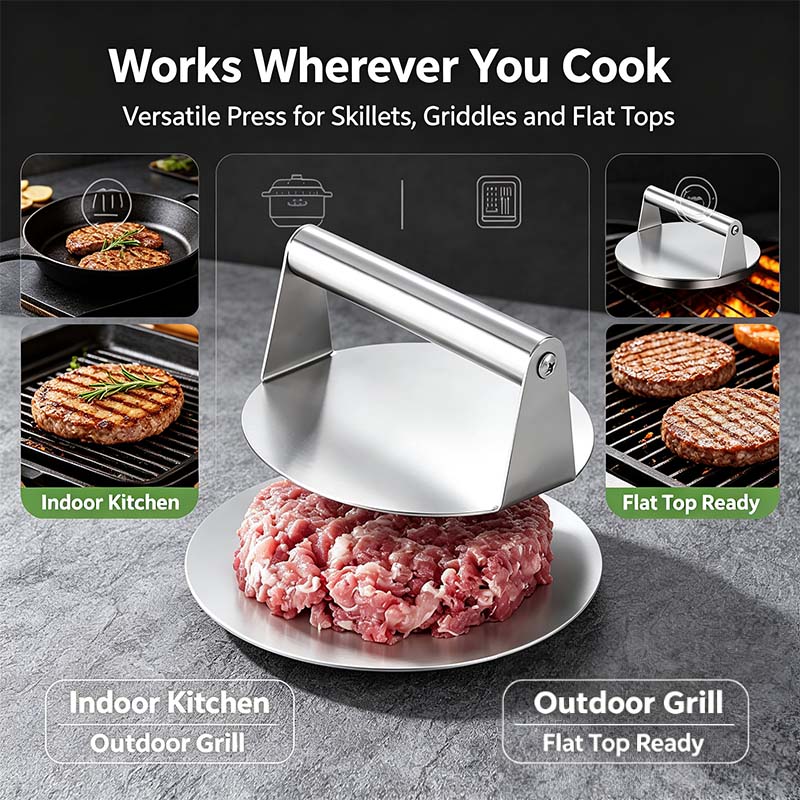 🥩Stainless Steel Burger Press Smash Burger Press- Pro Non-Stick Burger Smasher🍔