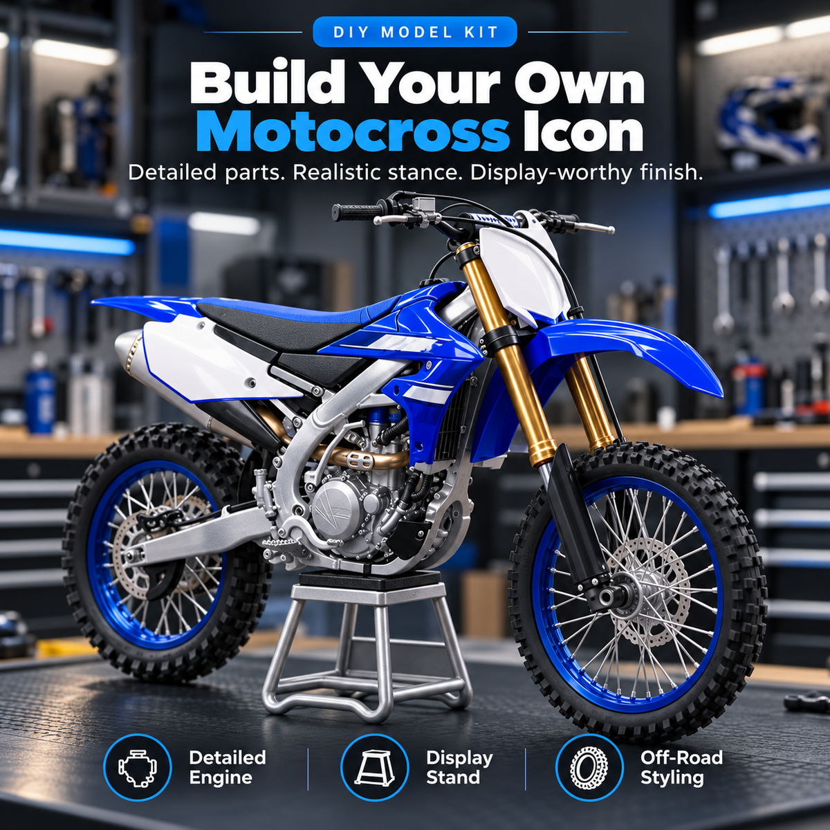 🏁 DIY Motocross Model Kit – Build & Display Your Own Dirt Bike 🏍️
