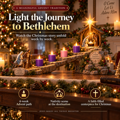 ✝️Journey to Bethlehem – 4-Week Lighted Advent Nativity Path