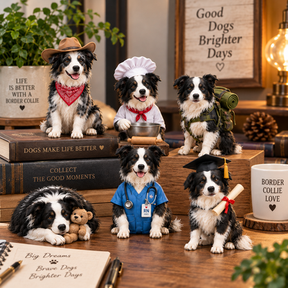 ❤️✨24 Days of Border Collie – 24 Unique Dog Figurines | Christmas Collectible Gift Set