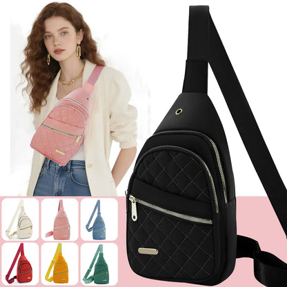 ✨Women's Solid Color Quilted Waterproof Belt Bag✨
